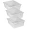 Romanoff Double Stowaway Storage Tote Tray, White, Polypropylene, 3 PK 13101 - alternate 1